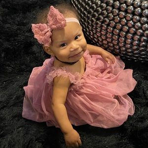 Pink Tulle Layered Dress